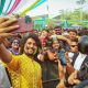 Nani Celebrates Holi With His Fans In Mumbai Before ‘Dasara’ Release