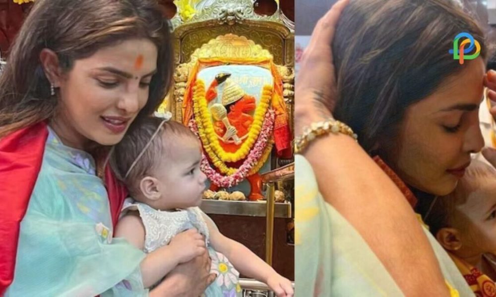 Priyanka Chopra And Her Daughter Malti Marie Visit Siddhivinayak Temple