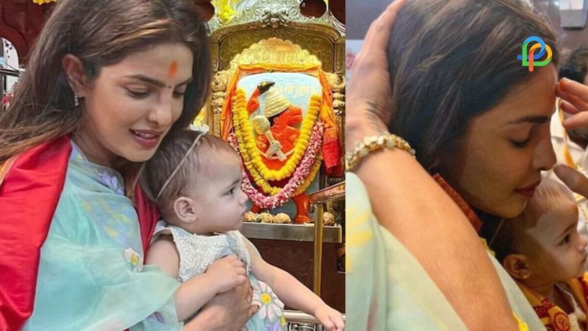 Priyanka Chopra And Her Daughter Malti Marie Visit Siddhivinayak Temple